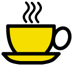 coffee cup icon yellow