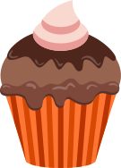 cupcake chocolate w pink dollop