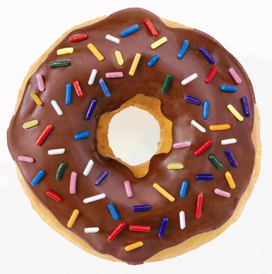 chocolate glaze doughnut w sprinkles