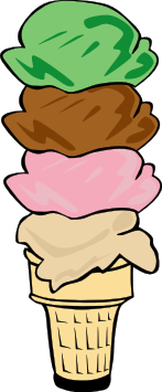 ice cream cone 4 scoop