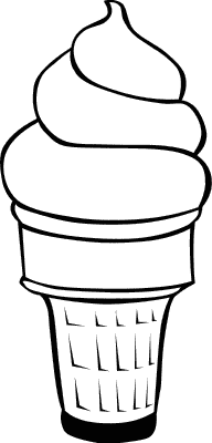 soft ice cream cone BW