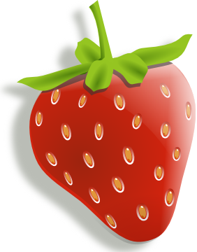 crisp strawberry with light shadow