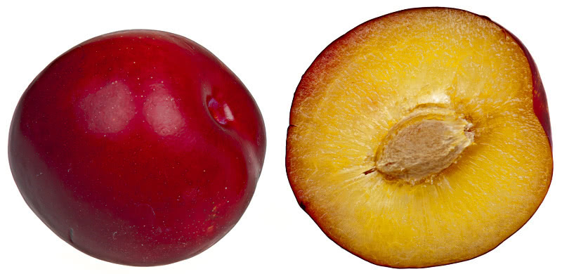 plum whole and sliced