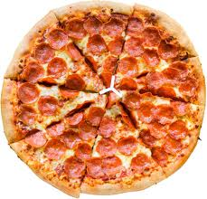 pepperoni pizza top view