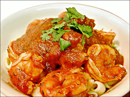 pasta with Louisiana shrimp sauce