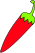 red chili with green tail icon
