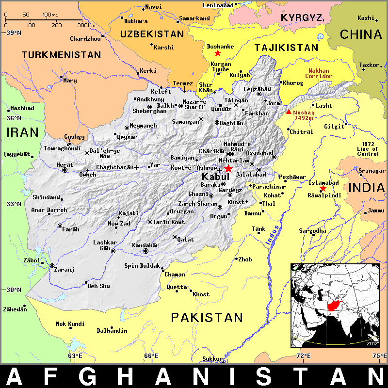 Afghanistan detailed dark