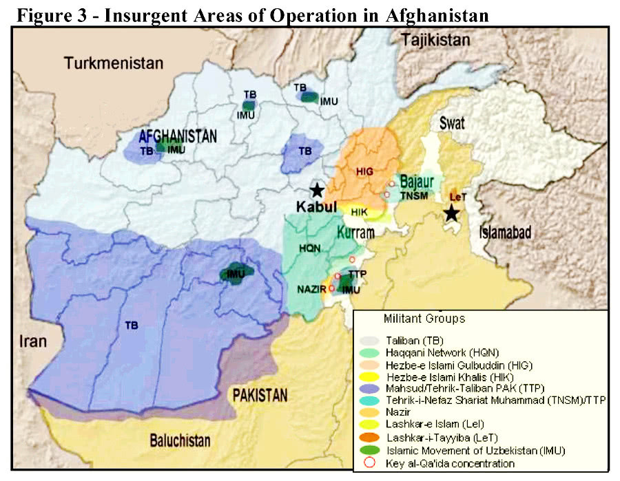 Afghanistan insurgent areas 2010