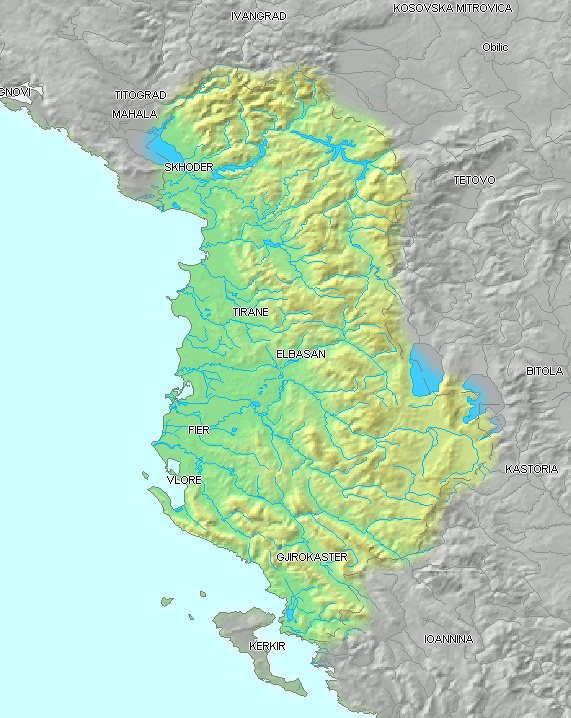Albania topographical
