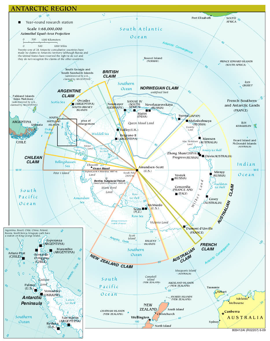 Antarctic region political 2009