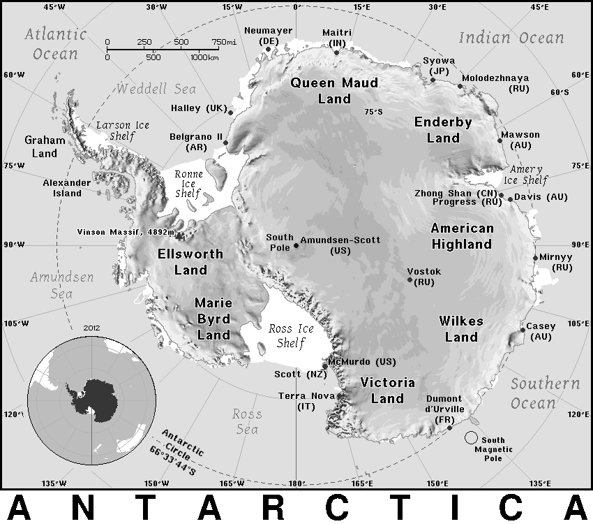 Antarctica detailed BW