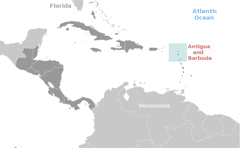 Antigua and Barbuda location label