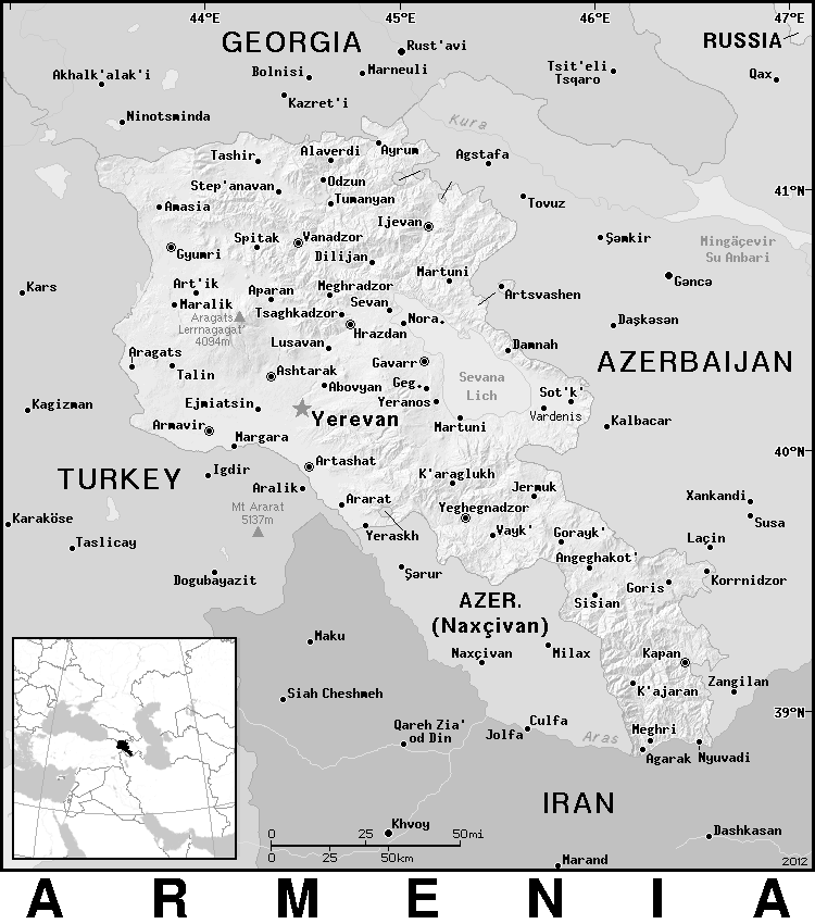 Armenia detailed BW