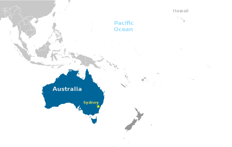 Australia location label