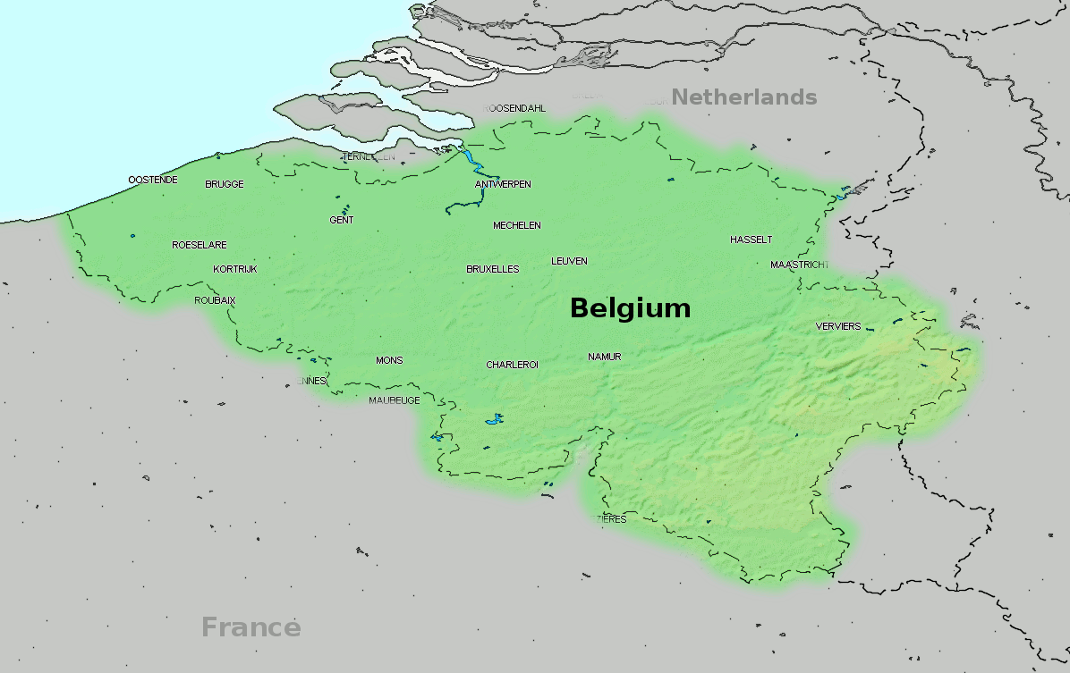 Belgium topographic