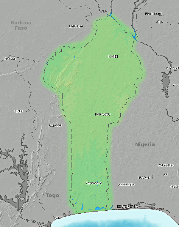 Benin topographic