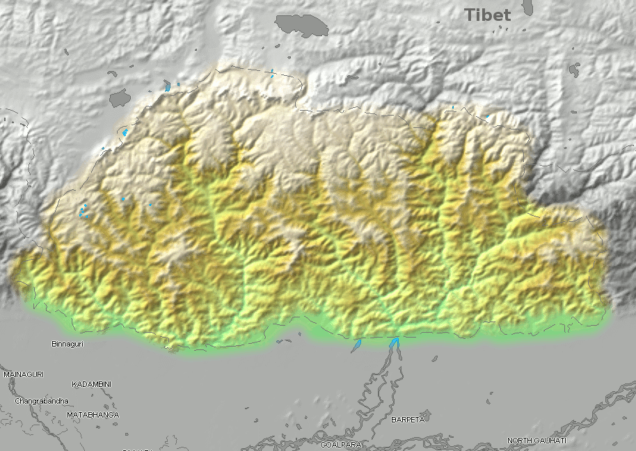 Bhutan topographic