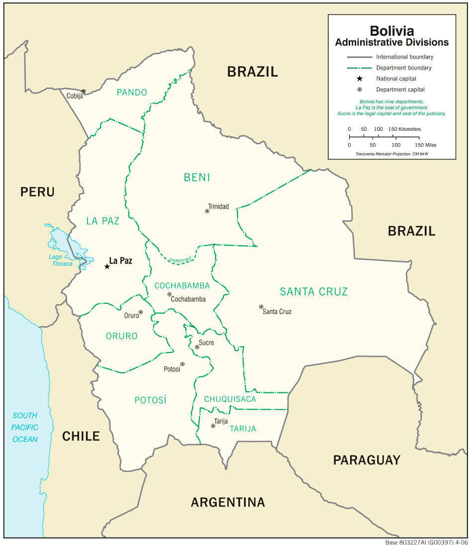 Bolivia regions 2006