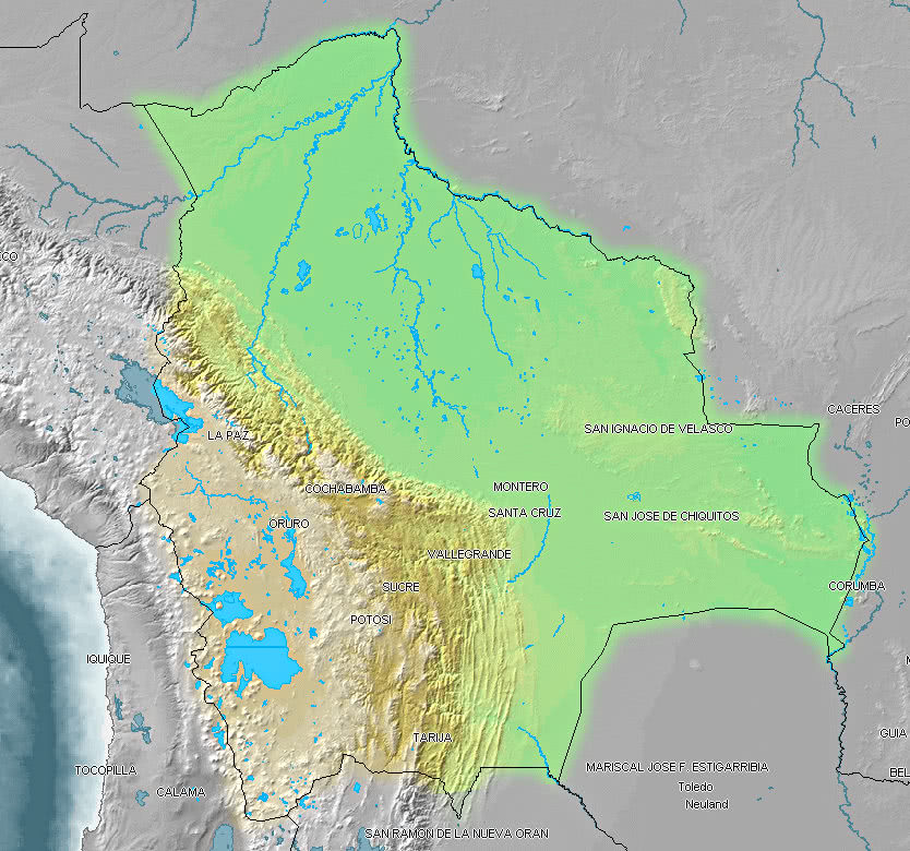 Bolivia topographic