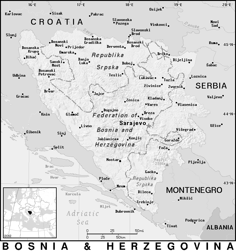 Bosnia and Herzegovina detailed BW