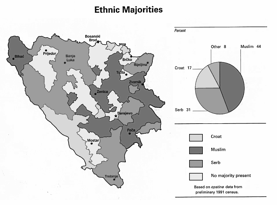 Bosnia ethnic majoities 1991