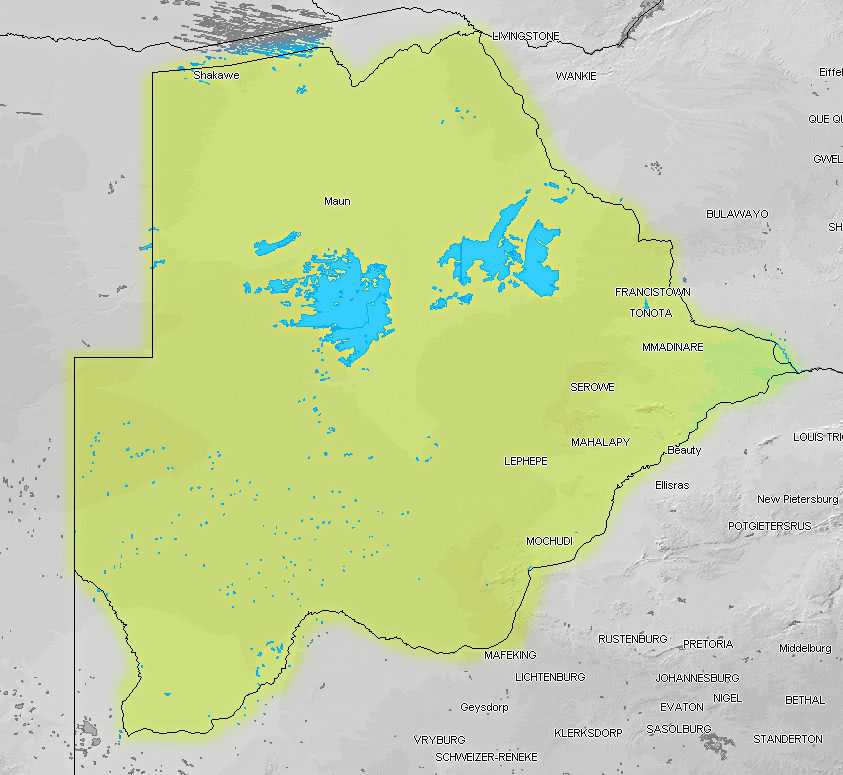 Botswana topographic