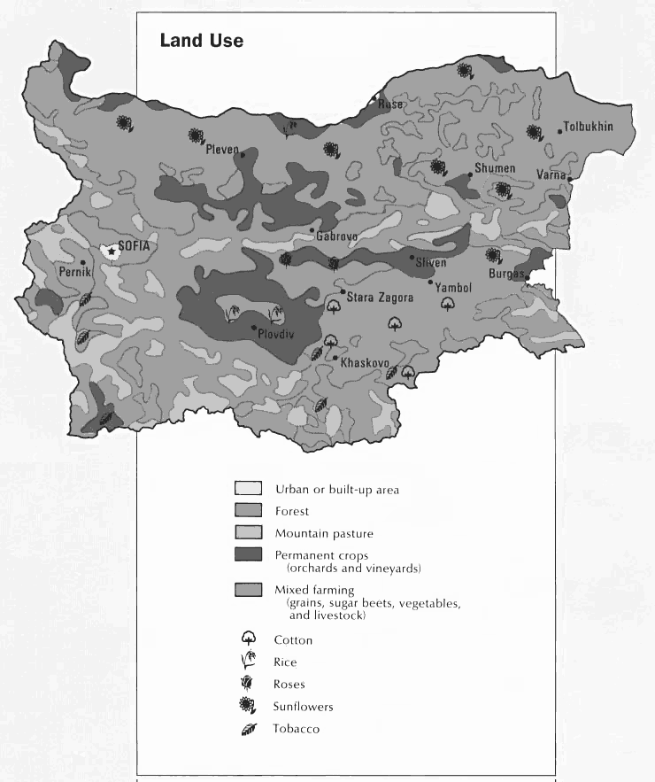 Bulgaria land use 1990