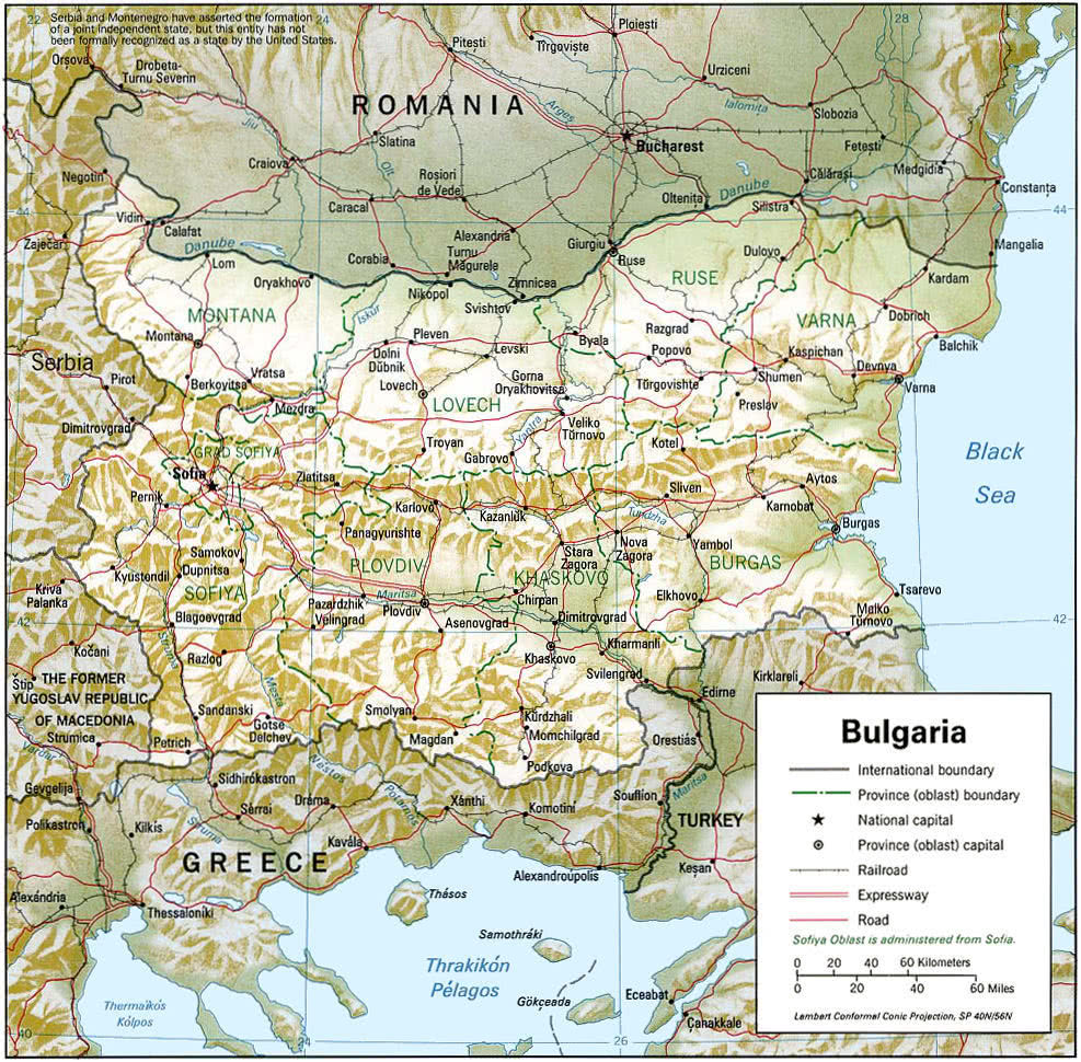 Bulgaria relief