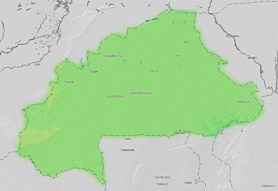 Burkina Faso topographic