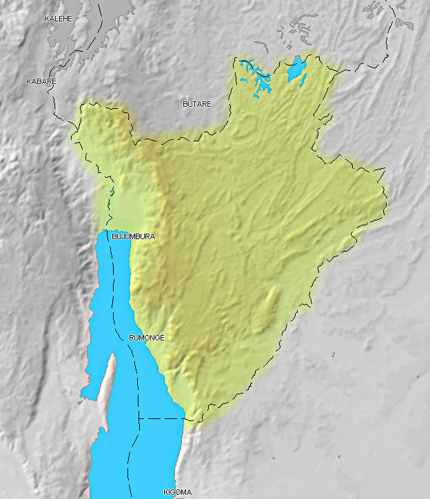 Burundi topographic