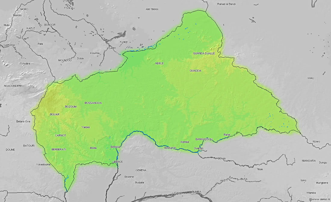 Central African Republic topographic