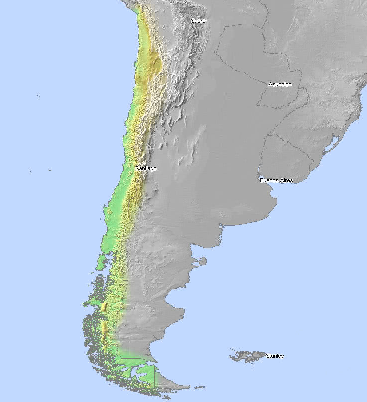 Chile topographic