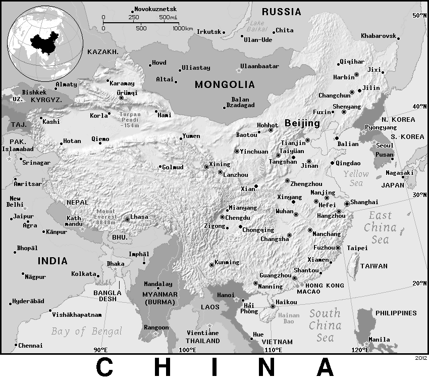 China detailed BW