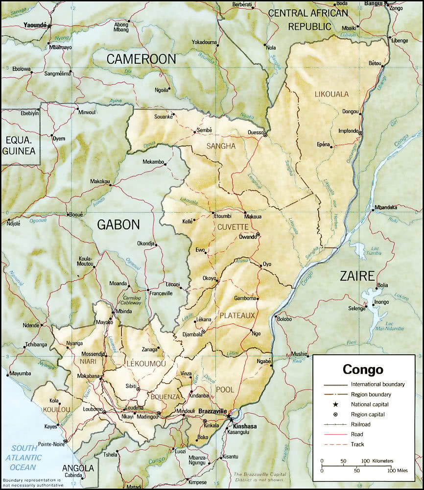 Congo Republic relief map