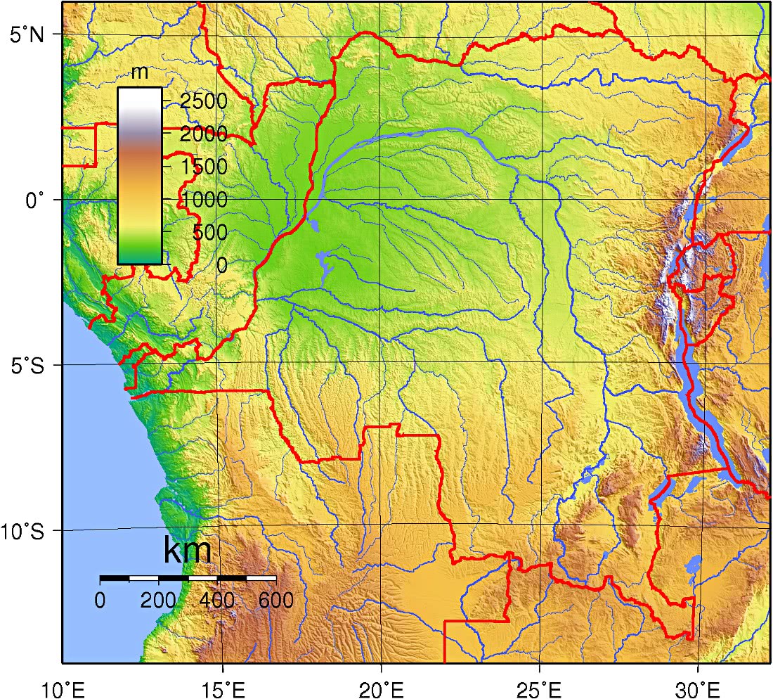 DR Congo Topography