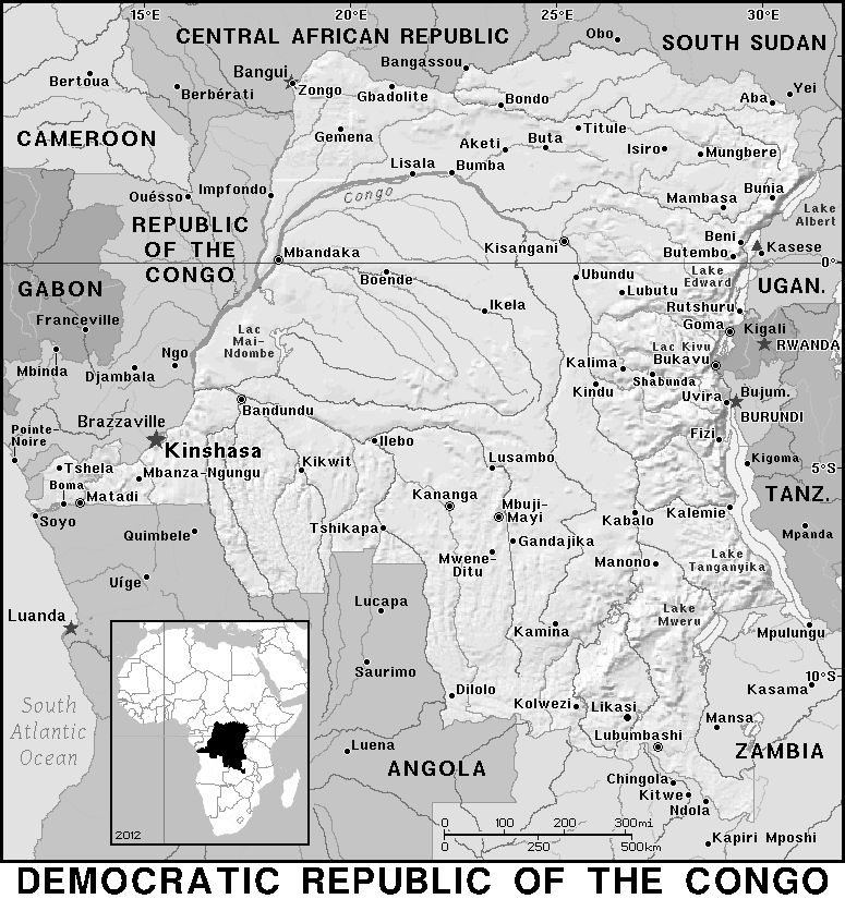 DR Congo detailed BW