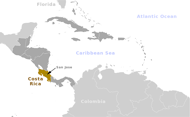 Costa Rica location label