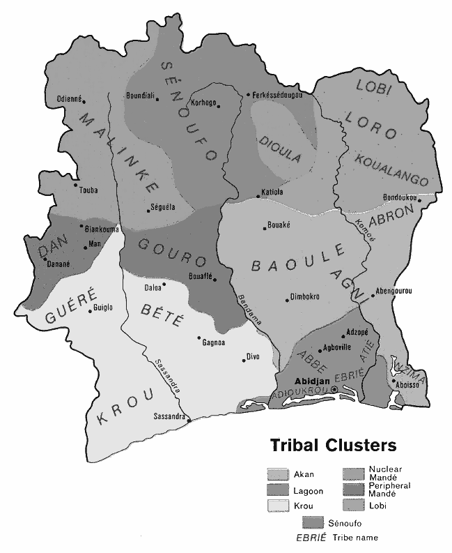 Cote dIvoire tribes 1972