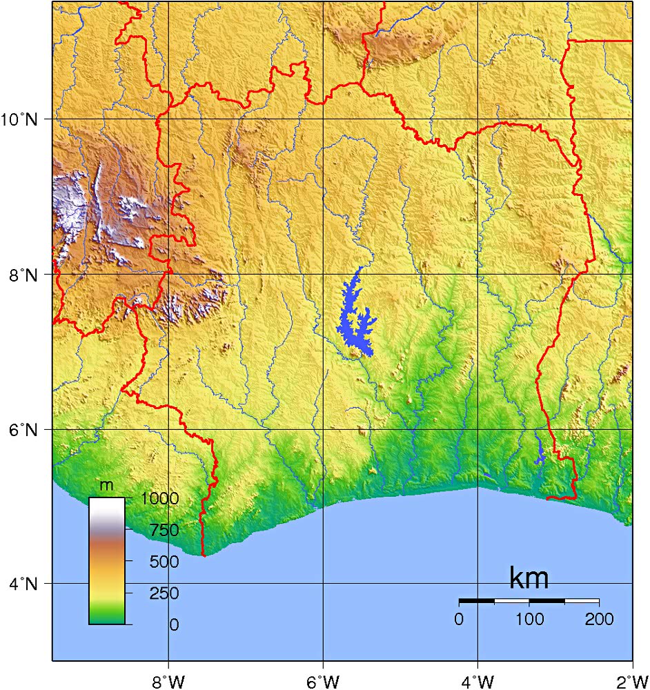 Ivory Coast Topography