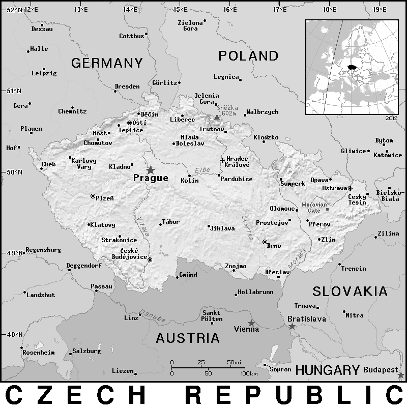 Czech Republic detailed BW