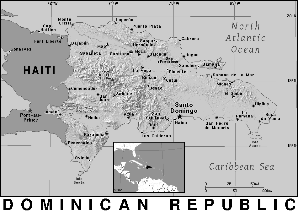 Dominican Republic detailed BW
