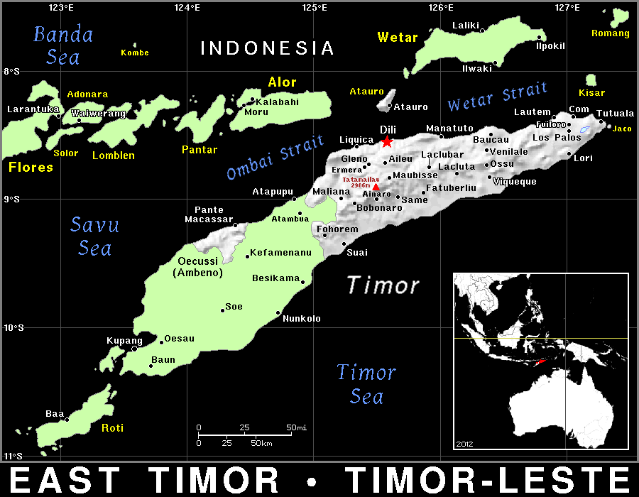 East Timor dark detailed