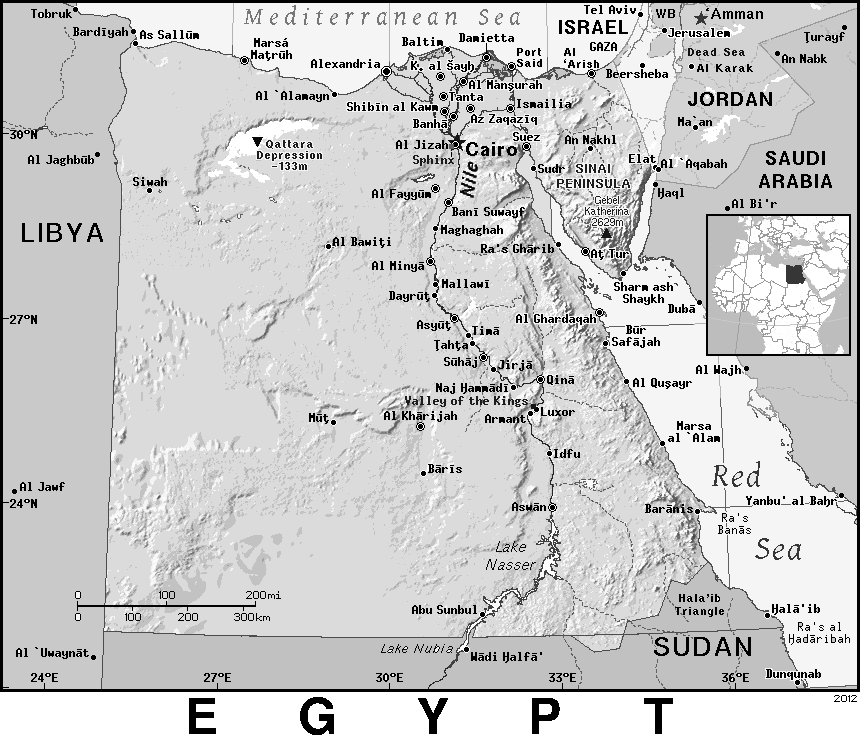 Egypt detailed BW