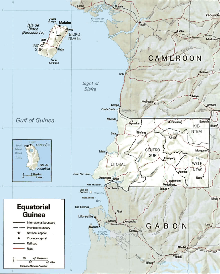 Equatorial Guinea relief map