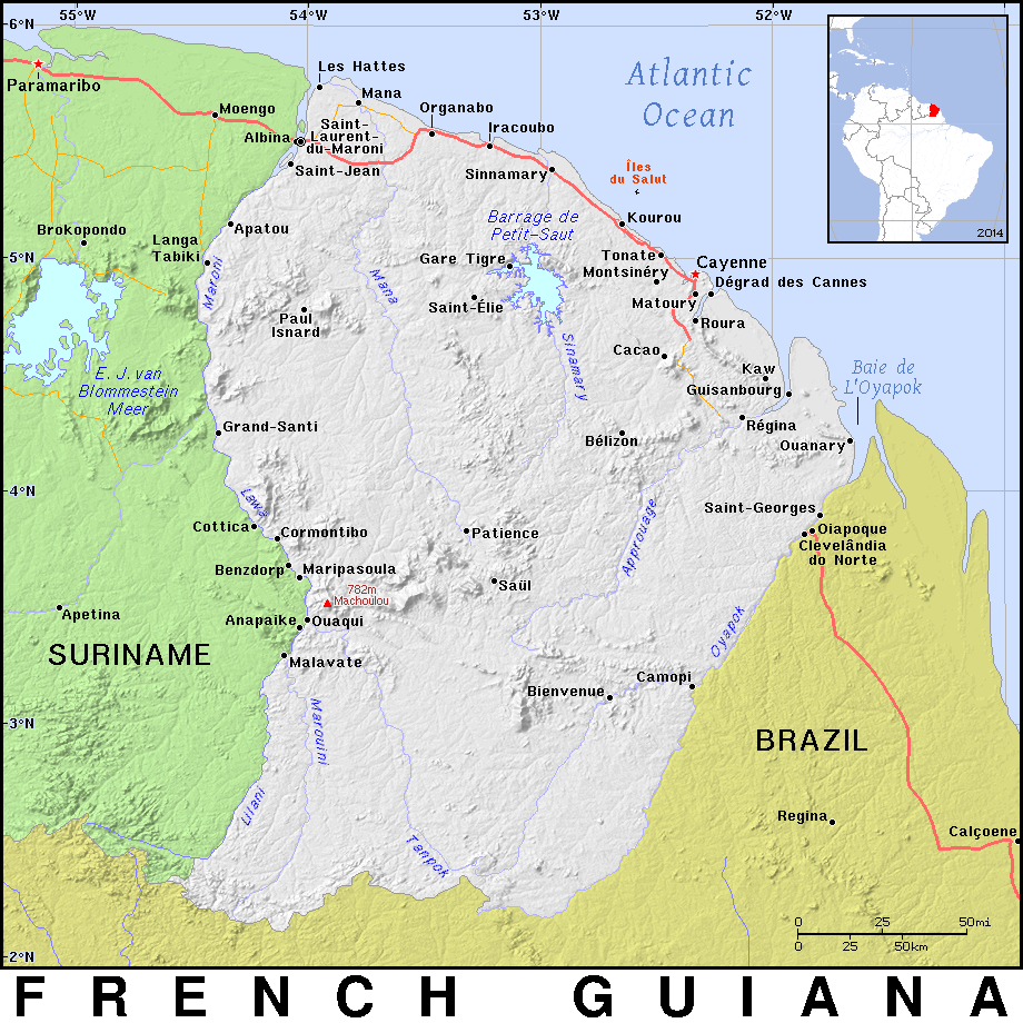 French Guiana detailed 2
