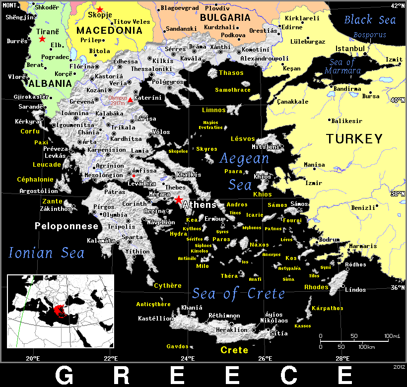 Greece dark detailed