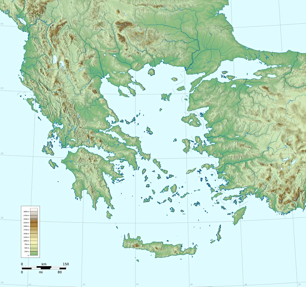 Greece topographic