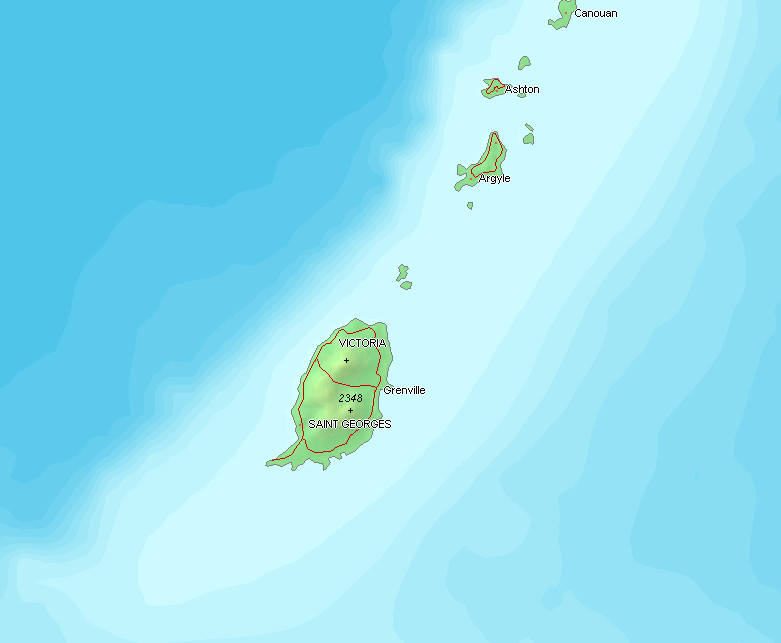 Grenada topographic