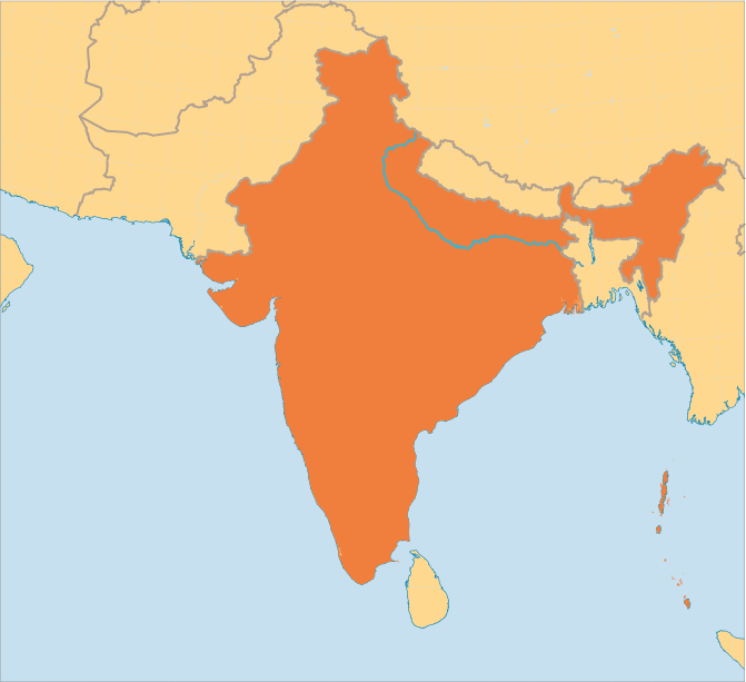 India map location