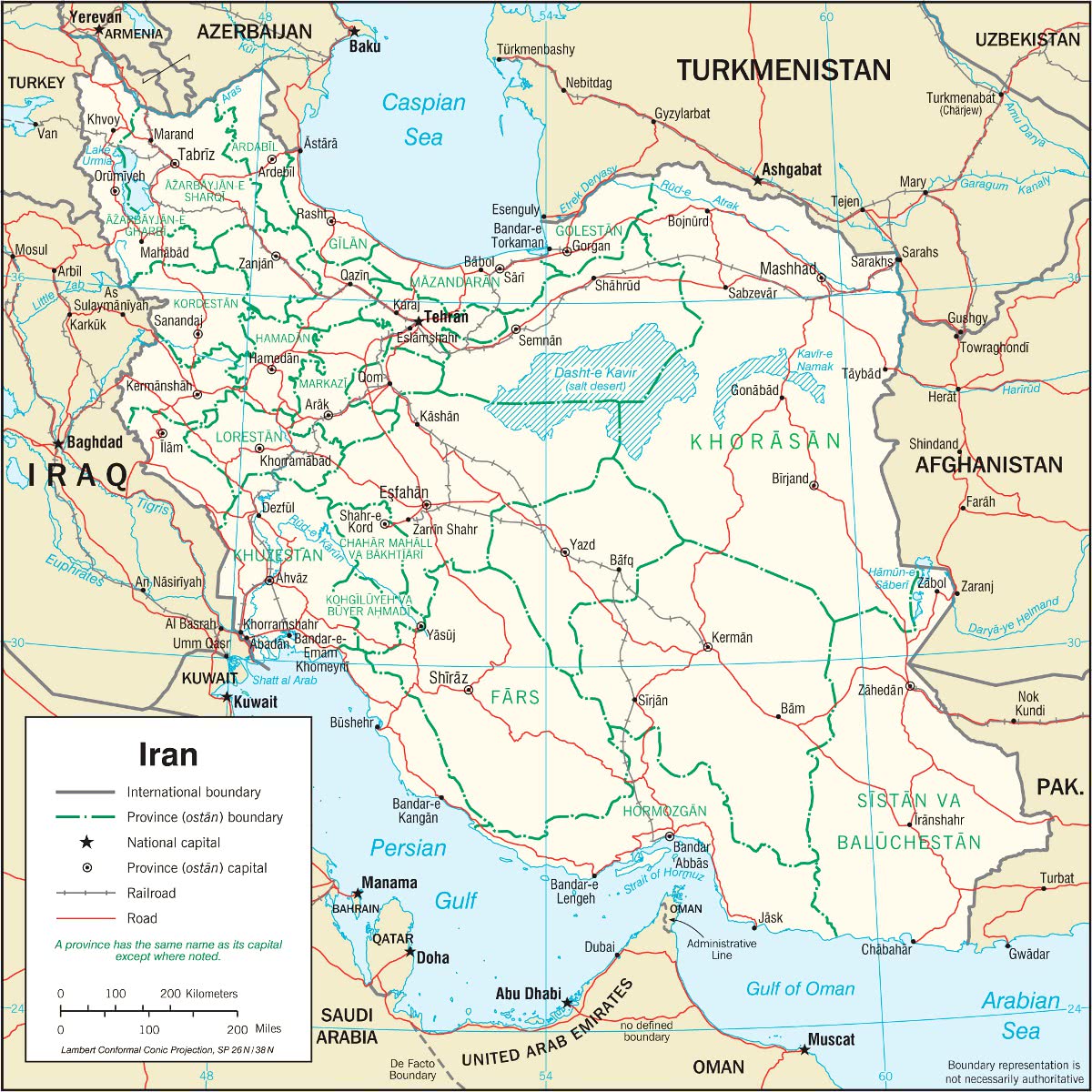 Iran map 2001